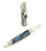 Pirate Pen - 2464 - Antique Pewter with Swirling Seas Acrylic