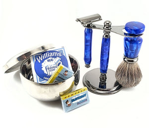 3 Piece Shaving Set - Blue Macaw #2789