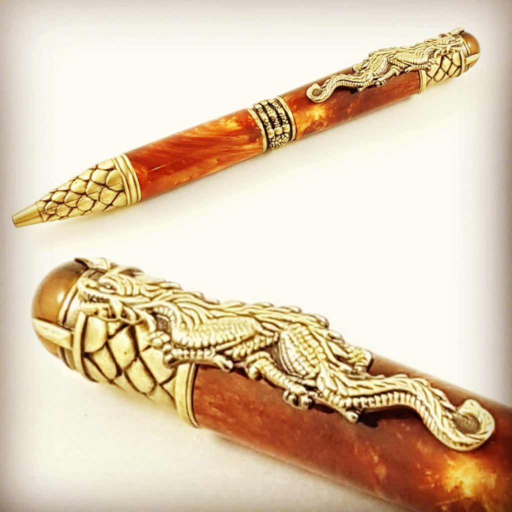 Antique brass Dragon Pen #1483